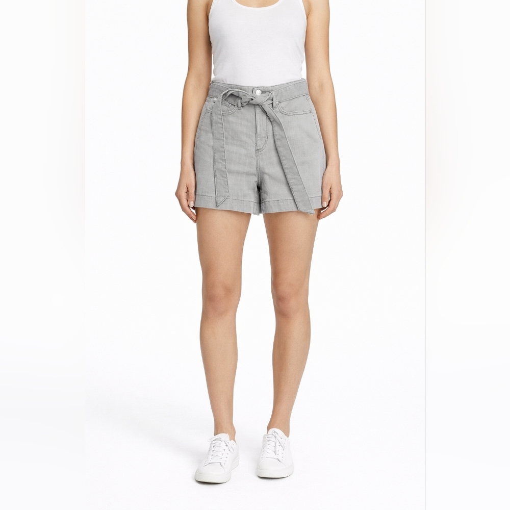 Banana Republic Womens Denim High Waisted Belted Gray Shorts Size 2/26 Paperbag